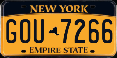 NY license plate GOU7266