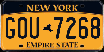 NY license plate GOU7268