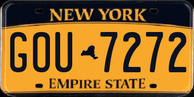 NY license plate GOU7272