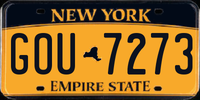 NY license plate GOU7273