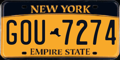 NY license plate GOU7274