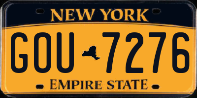 NY license plate GOU7276