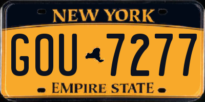 NY license plate GOU7277