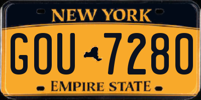 NY license plate GOU7280
