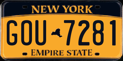 NY license plate GOU7281