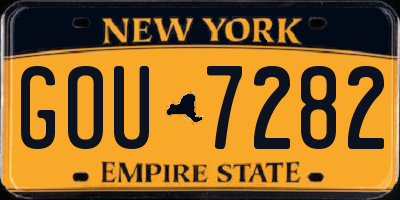 NY license plate GOU7282