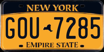 NY license plate GOU7285