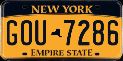 NY license plate GOU7286