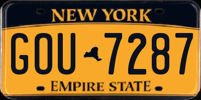 NY license plate GOU7287