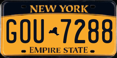 NY license plate GOU7288