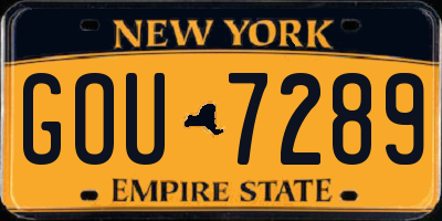 NY license plate GOU7289