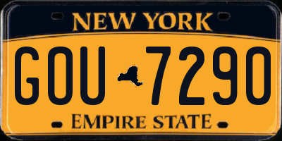NY license plate GOU7290