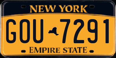 NY license plate GOU7291
