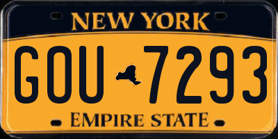 NY license plate GOU7293