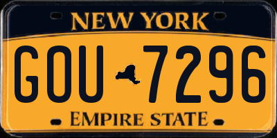 NY license plate GOU7296