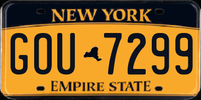 NY license plate GOU7299