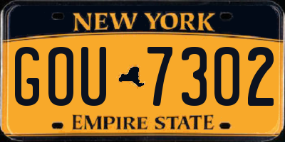 NY license plate GOU7302