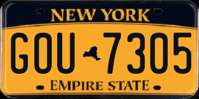NY license plate GOU7305