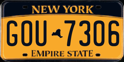 NY license plate GOU7306