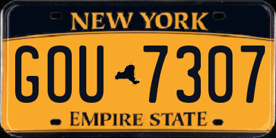 NY license plate GOU7307