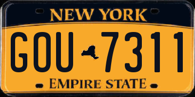 NY license plate GOU7311