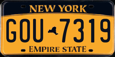 NY license plate GOU7319