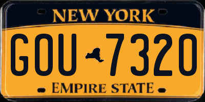 NY license plate GOU7320