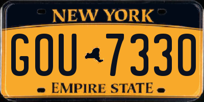 NY license plate GOU7330