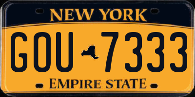 NY license plate GOU7333