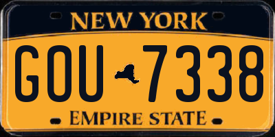 NY license plate GOU7338
