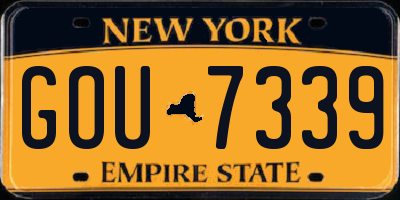 NY license plate GOU7339