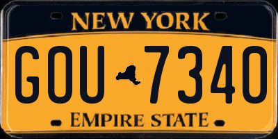 NY license plate GOU7340