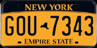 NY license plate GOU7343