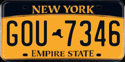 NY license plate GOU7346