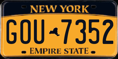 NY license plate GOU7352