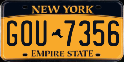 NY license plate GOU7356