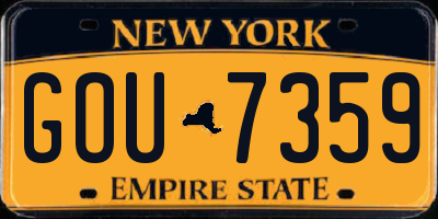 NY license plate GOU7359
