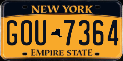 NY license plate GOU7364
