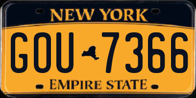 NY license plate GOU7366