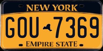 NY license plate GOU7369