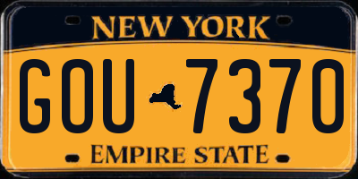 NY license plate GOU7370