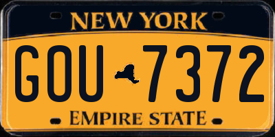 NY license plate GOU7372