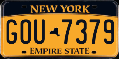NY license plate GOU7379