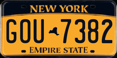 NY license plate GOU7382