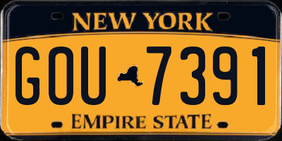 NY license plate GOU7391