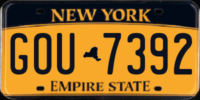 NY license plate GOU7392