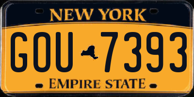 NY license plate GOU7393