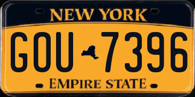NY license plate GOU7396