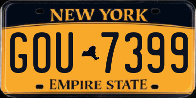 NY license plate GOU7399