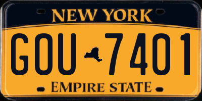 NY license plate GOU7401